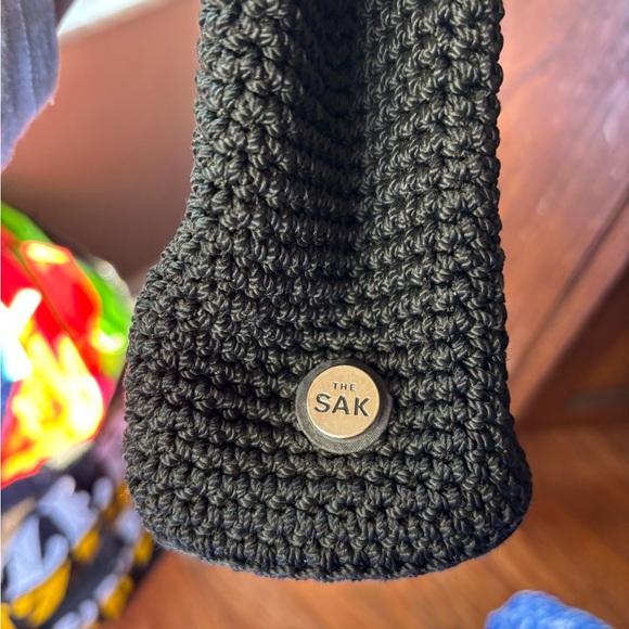 The Sak Y2K Black Crochet Knit Shoulder Bag 2000s Boho Purse - Picture 3 of 11
